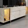 Hanah Home Zenith - Soporte para TV Travertino y Oro